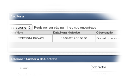 Sistema de cobrança - auditorias